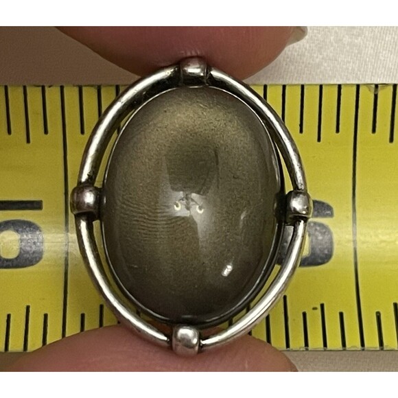 Liz Claiborn Clip Earrings Silver Tone Metal Gray Stone Adjustable Clip VTG 90th - Picture 9 of 10